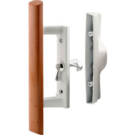 Prime-Line Sliding Door Handle Set, Wood Handle, White Diecast