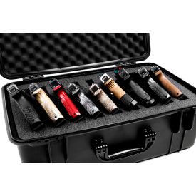 Watertight Pistol Case, 9 Pistol Capacity, 20-1/8"x16-1/8"x10-1/8" Black