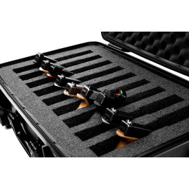 Quick Fire Pistol Case Watertight, 9 Pistol Capacity, 20-1/8"x16-1/8"x10-1/8" Gray