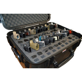 Quick Fire Pistol Case Watertight, 20 Pistol Capacity, 27-15/16"x22-5/16"x15-5/16" Black