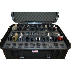 Quick Fire Pistol Case QF960SBKL Watertight, 20 Pistol Capacity, 27-15/16"x22-5/16"x15-5-16" Black