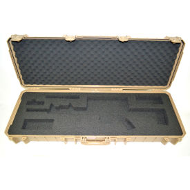 Quick Fire Carbine Case With Pistol Slot, Watertight, 46-5/8"x16-3/4"x6-7/8" Tan