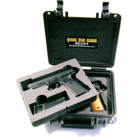 Quick Fire Multifit Dual Pistol Case Watertight, 10-11/16"x9-3/4"x4-13/16" Black