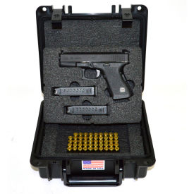 Quick Fire Pistol Case With Glock Inserts & Lock QF300BKLG4 Watertight, Black