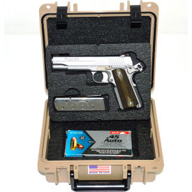 Watertight Pistol Case, 10-11/16"x9-3/4"x4-13/16" Tan