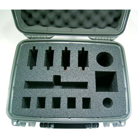 Quick Fire Multifit Pistol Case Watertight, 4 Gun Cap, 15"x12-1/8"x12-1/8" Gray