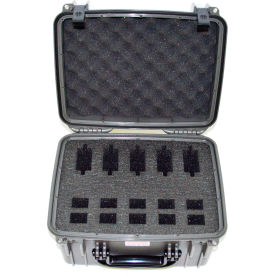 Quick Fire Multifit Pistol Case QF540SGR Watertight, 5 Gun Capacity, 15x12-1/8x12-1/8 inches, Gray