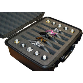 Quick Fire Pistol Case QF560BKL Watertight, 5 Revolver Capacity, 20-1/8"x15-1/2"x7-5/8" Black