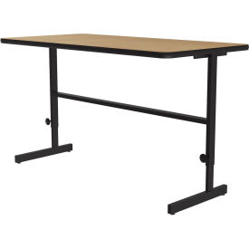 Adjustable Standing Height Workstation - 60"L x 24"W x 34" to 42" - Fusion Maple
