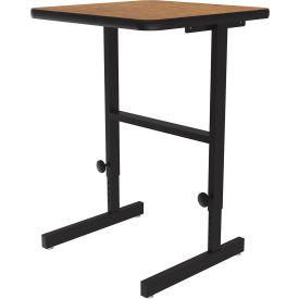 Adjustable Standing Height Workstation - 24"L x 20"W x 34" to 42" - Medium Oak