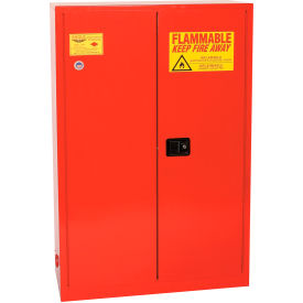 Paint/Ink Safety Cabinet with Self Close BiFold - 60 Gallon Red