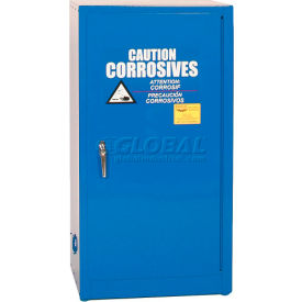 16 Gallon Acid Corrosive Cabinet, Manual Close, 1 Door, 23"W x 18"D x 44"H, Blue
