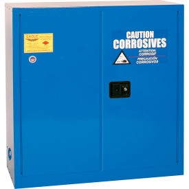 30 Gallon Acid Corrosive Cabinet, Self Close, 2 Door, 43"W x 18"D x 44"H, Blue