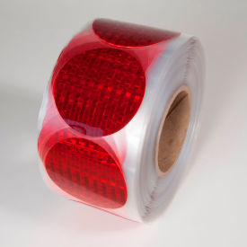 Reflective Marking Tape, Red, 3"Dia. Circle, 50/Roll
