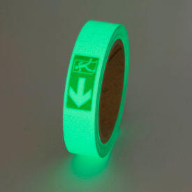 Safety Glow Photoluminescent Tape, Exit Left, 1"W x 30'L Roll