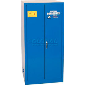 60 Gallon Acid Corrosive Cabinet, Self-Close, 2 Door, 34"W x 34"D x 65"H, Blue