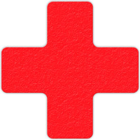 Floor Marking Tape, Red, + Shape, 25/Pkg.