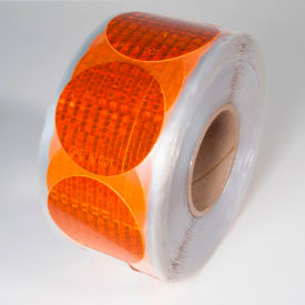 Reflective Marking Tape, Amber, 3"Dia. Circle, 50/Roll