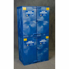 48 Gallon Poly Acid Corrosive Cabinet, Manual Close, 2 Door, 36"W x 22"D x 72"H, Blue