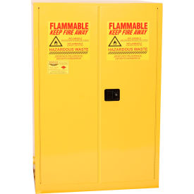 Drum Cabinet 60 Gal. Capacity Vertical Self Close Hazmat With Drum Supports & Rollers