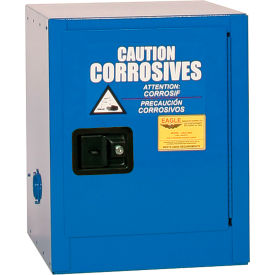 4 Gallon Acid Corrosive Cabinet, Self-Close, 1 Door, 17"W x 17"D x 22"H, Blue