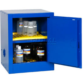 4 Gallon Acid Corrosive Cabinet, Manual Close, 1 Door, 17"W x 17"D x 22"H, Blue