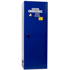 24 Gallon Acid Corrosive Cabinet, Manual Close, 1 Door, 23-1/4"W x 18"D x 65"H, Blue