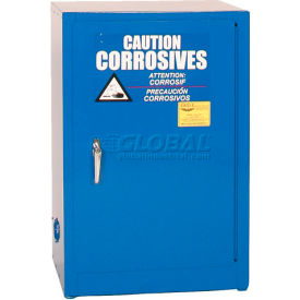 12 Gallon Acid Corrosive Cabinet, Manual Close, 1 Door, 23-1/4"W x 18"D x 35"H, Blue