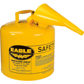 Type I Safety Can - 5 Gallon with Funnel - Yellow