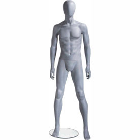 UBM-1 Male Mannequin - Oval Head, Arms at Side, Legs Slightly Bent -Natural