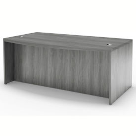 Aberdeen 72"W Bow Front Desk 72"W x 42"D x 29-1/2"H Gray Steel