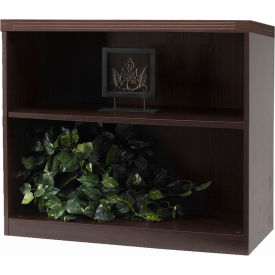 Aberdeen 36"W 2 Shelf Quarter Round with 1 Fixed Shelf Mocha