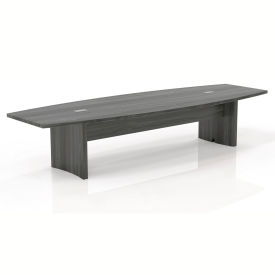 12' Boat-Shaped Conference Table Gray Steel - Aberdeen