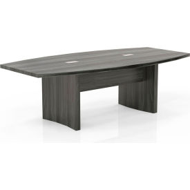 8' Boat-Shaped Conference Table Gray Steel - Aberdeen Series