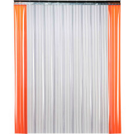 Low Temperature Strip Door - 4'W x 8'H - 8" Ribbed Clear PVC