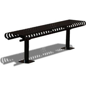 Kensington 72" Vertical Slat Bench, Backless, Black