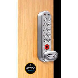 4-In-1 Electronic Cam Lock, Up To 1" Thick Material, Vertical, Silver Gray