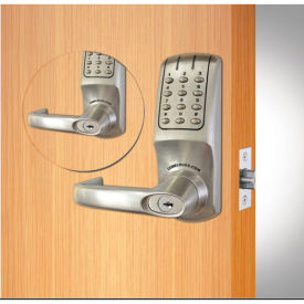 ANSI Grade 2 Dual Key Pad Heavy Duty Electronic Lockset, Brushed Steel