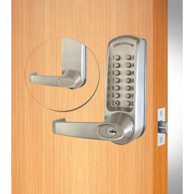 ANSI Grade 2 Mechanical Lockset, EZ Code Change, Code Free/Passage, Silver Gray