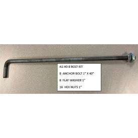Anchor Bolt Kit, 8 Bolts, 1"Dia. x 40"L