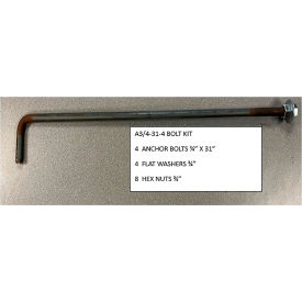 Anchor Bolt Kit, 4 bolts, 3/4"Dia. x 31"L