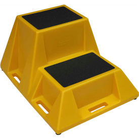 Industrial Step Stand 28"W x 36"D x 20"H - 2 Step Yellow