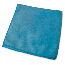 Microfiber Cloth, General Purpose, Lint Free, 16" x 16", Blue, 12/Bag