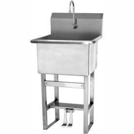 Floor Mount Utility Sink With Double Foot Pedal Valve