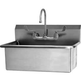 Wall Mount Scrub Sink With Faucet, Low-Flow 0.5 GPM