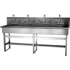 58FFL 4-Person Floor Mount Wash Station With Faucets