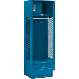 Open Front Steel Gear Locker, 24"W x 18"D x 72"H, Blue, Unassembled
