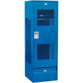 Ventilated Door Steel Gear Locker, 24"W x 24"D x 72"H, Blue, Unassembled
