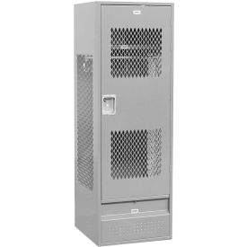 Ventilated Door Steel Gear Locker, 24"W x 24"D x 72"H, Gray, Unassembled