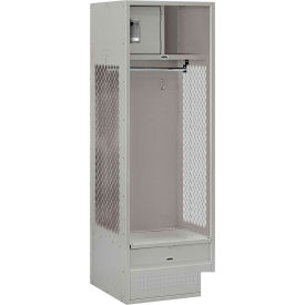 Open Front Steel Gear Locker, 24"W x 24"D x 72"H, Gray, Unassembled